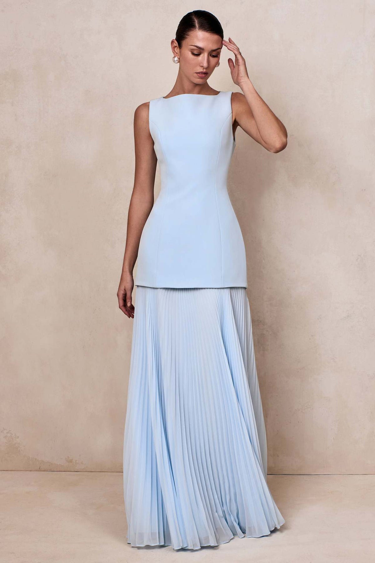 Elegantes ärmelloses Plissee Maxi-Kleid – Bild 2 | LuxeStyle