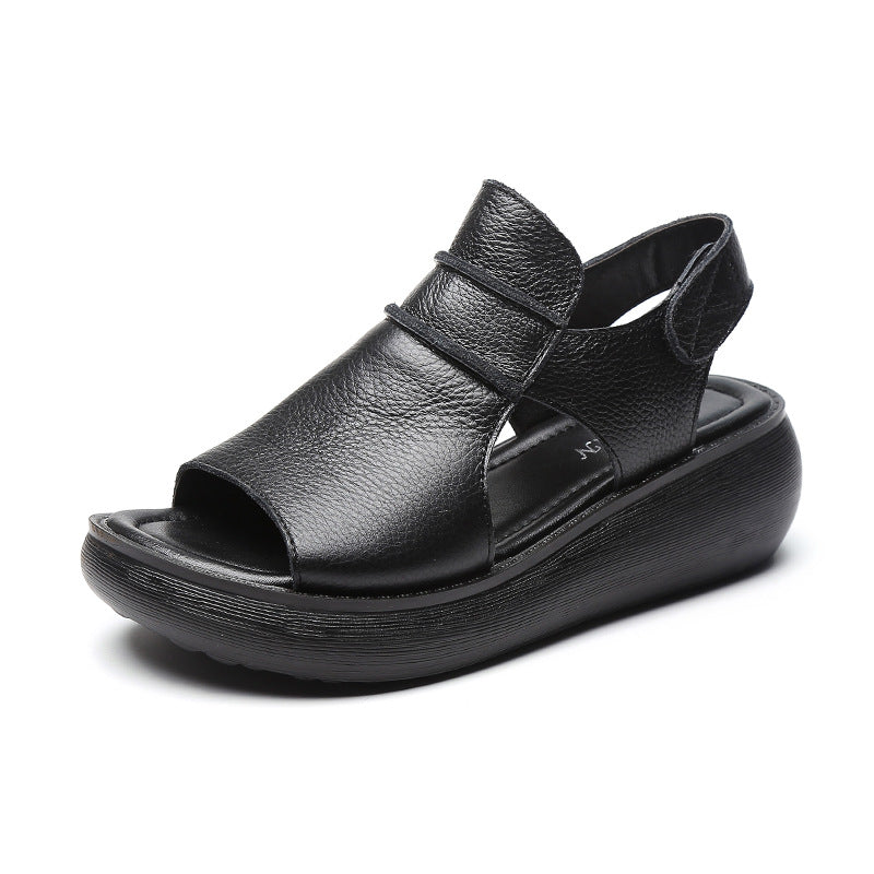 Peep Toe Sandalen aus Rindsleder – Bild 6 | LuxeStyle