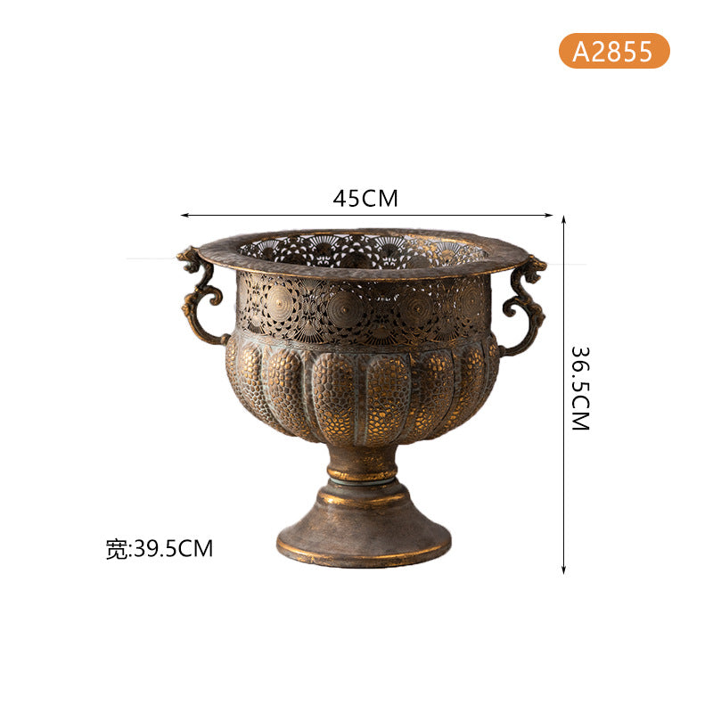 Deko-Vase «Antique» · Schmiedeeisen Vintage-Look (37 cm) – LuxeStyle