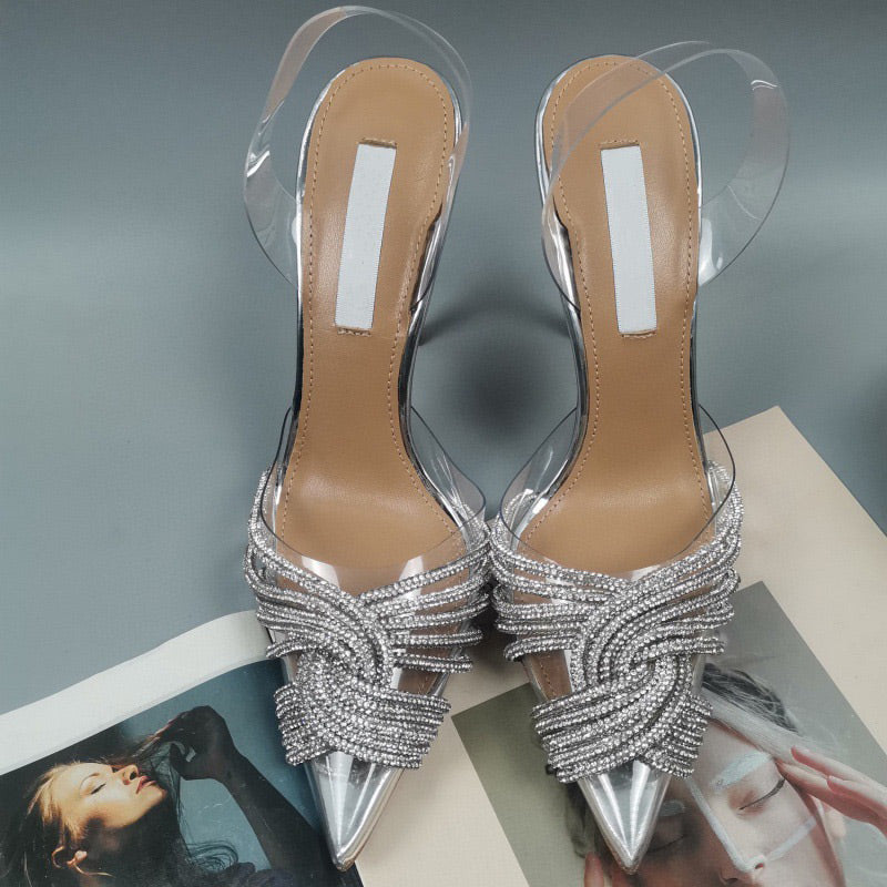 Sandalen mit Strass und spitzer Zehenpartie – Bild 7 | LuxeStyle