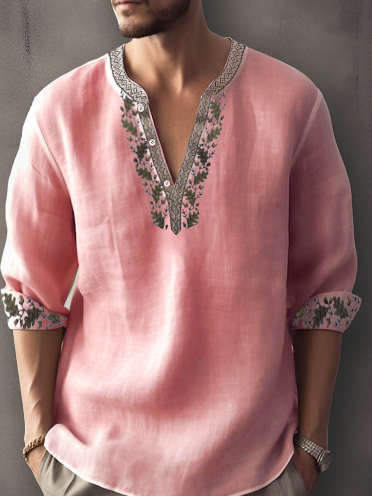 Langarmshirt aus Bambusleinen mit Digitaldruck – Bild 5 | LuxeStyle