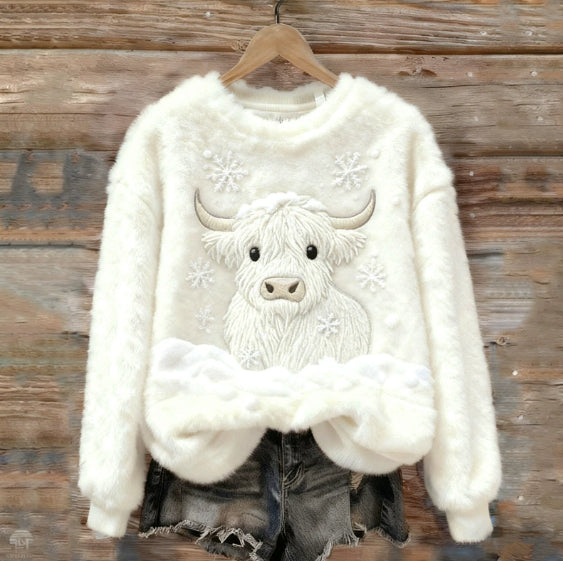 Weihnachtsmuster-Fleece-Hoodie