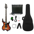 E-Gitarre mit 24 Bünden und Flammen-Design