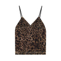 Leoparden-Print Seiden-Netz V-Neck Camisole