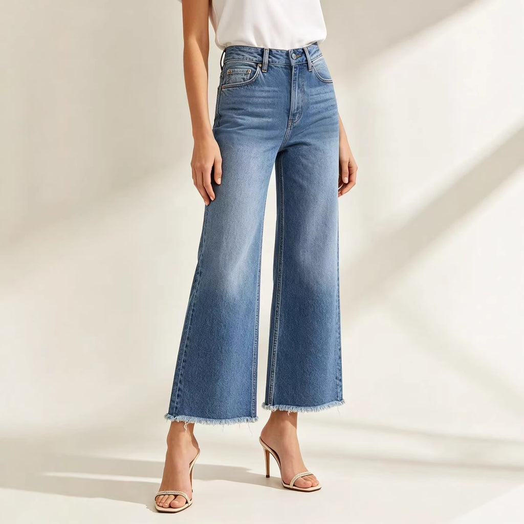 High Waist Straight Leg Jeans