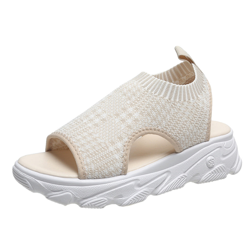 Gewobene Plateau-Sandalen mit mittlerem Absatz – Bild 7 | LuxeStyle