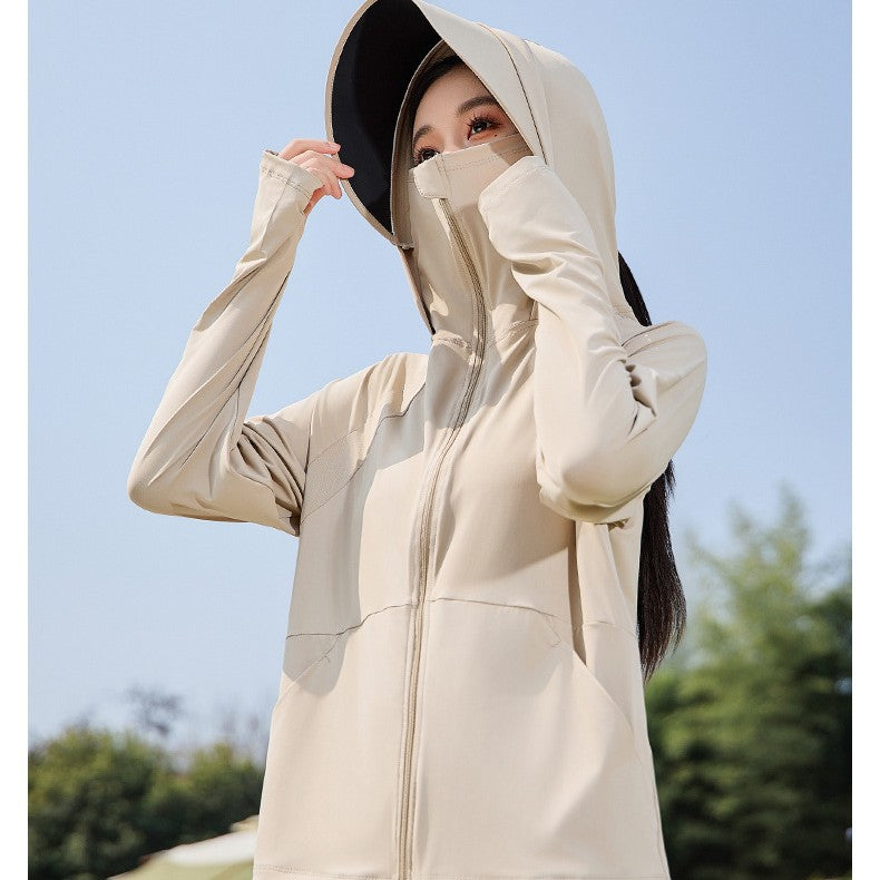 Leichte UV-Schutzjacke mit abnehmbarem Visier