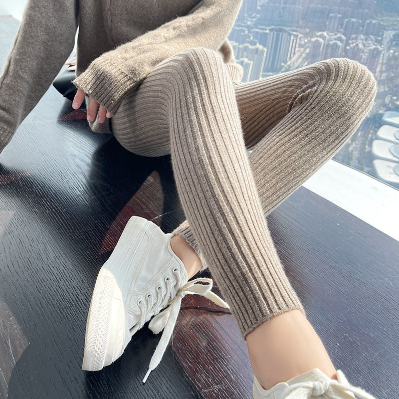 Gerippte Strickhose für Damen