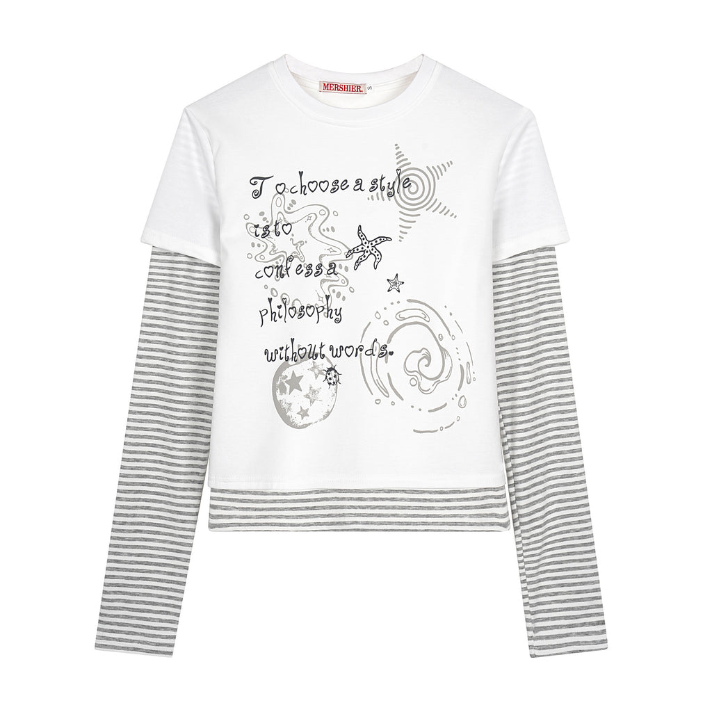 Gestreiftes Langarm-T-Shirt