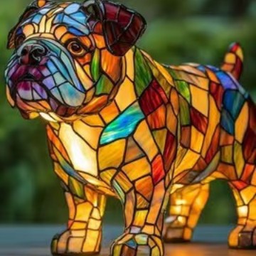 Bunte Hunde- und Katzenlampen aus Kunstharz