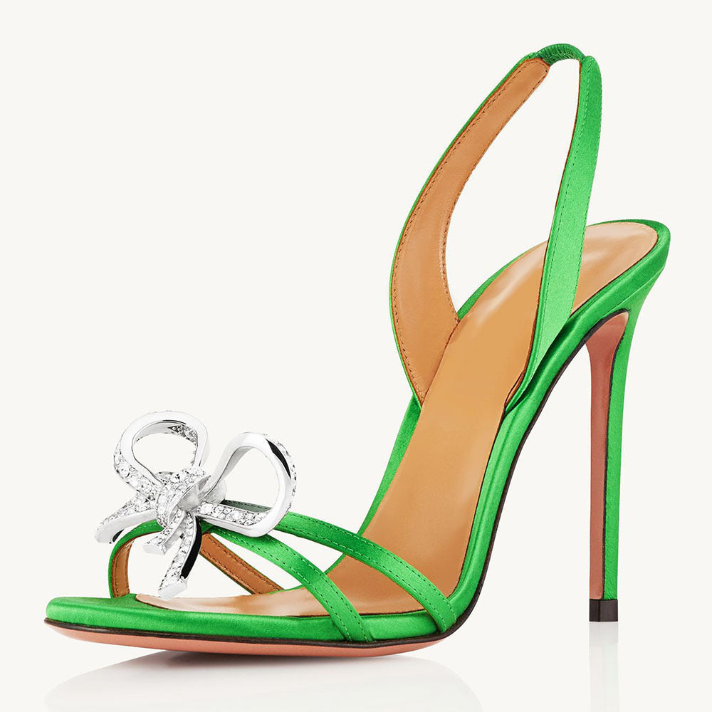 High Heel Sandalen mit Schleife & Glitzer – Bild 17 | LuxeStyle