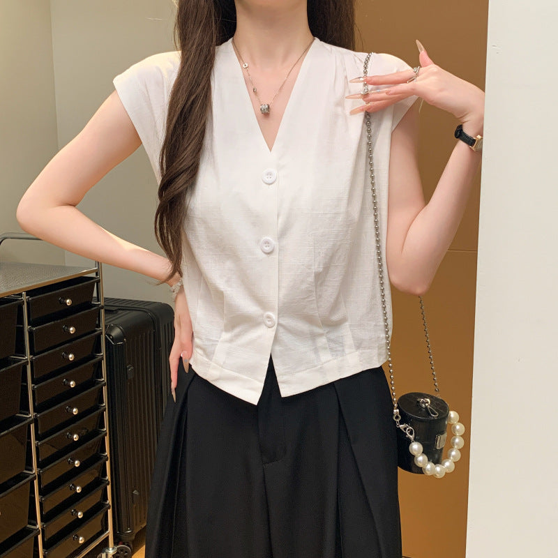 Ärmelloses V-Neck Top