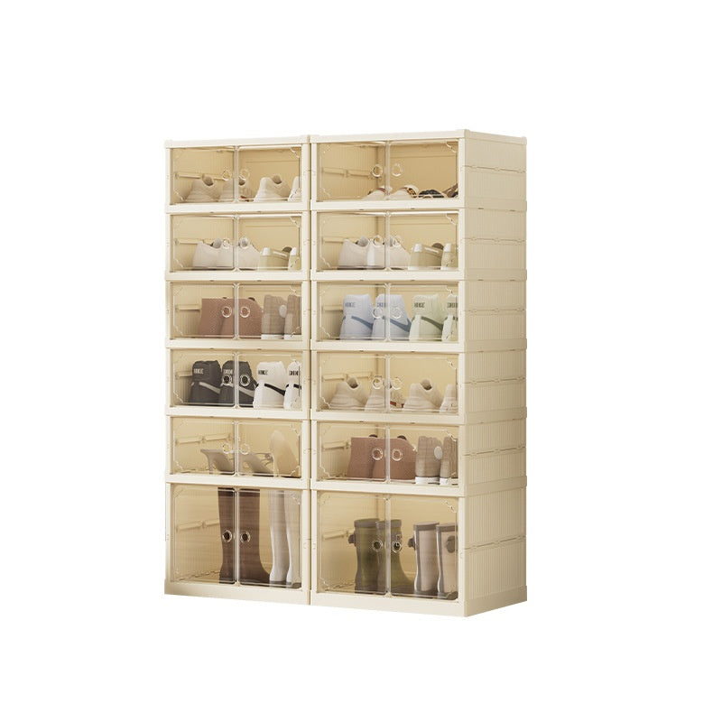 Faltbarer Schuhschrank mit 3-9 Lagen, transparent, 6-18 Paar Schuhe