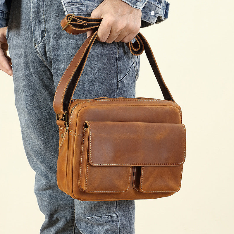 Rindsleder-Ledertasche für Schulter & Crossbody – Bild 6 | LuxeStyle
