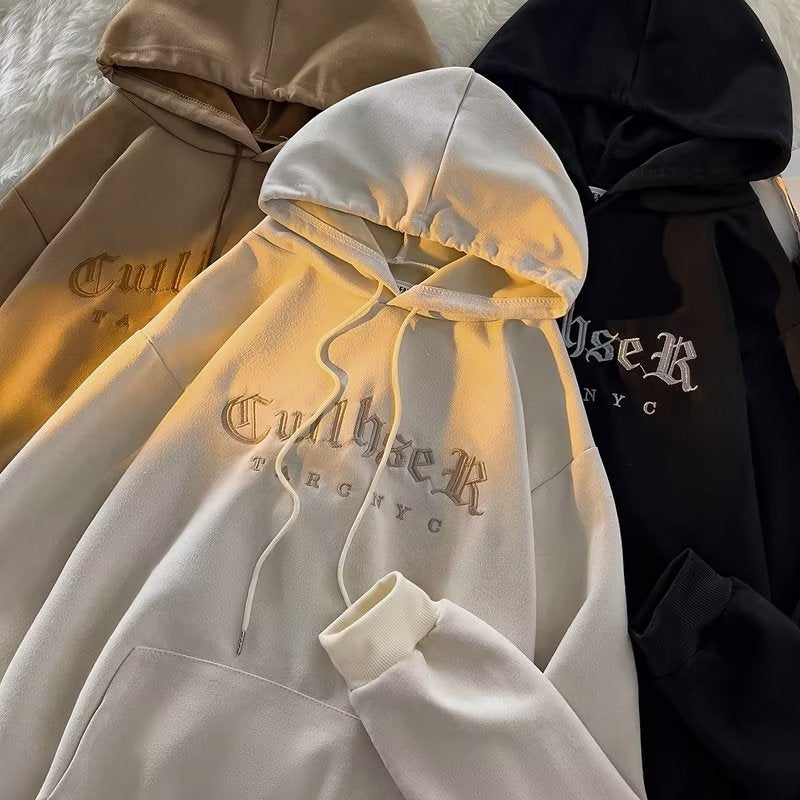 Premium Hoodie mit Letter-Stickerei