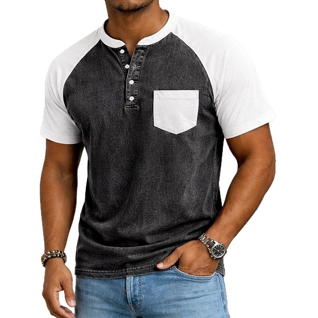 Polo-Shirt mit Henley-Kragen für Herren