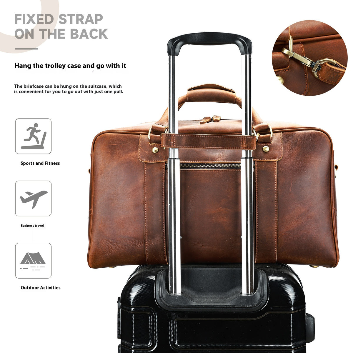 Reisetasche aus Echtleder für Herren – Bild 5 | LuxeStyle