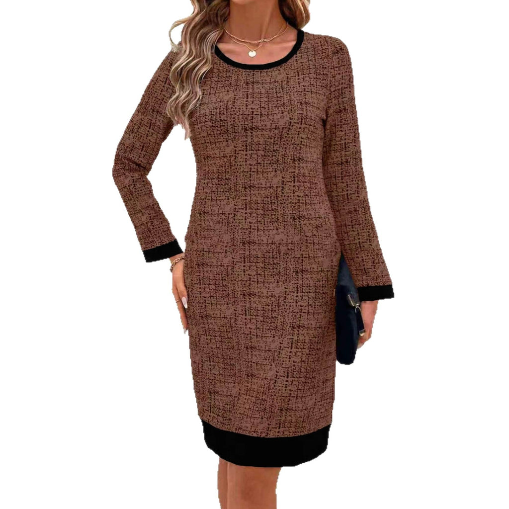 Elegantes Color-Block Midi-Kleid für Damen