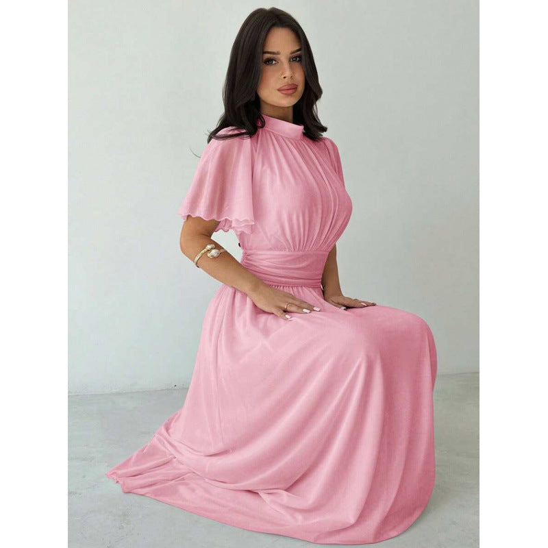 Elegantes A-Linien-Kleid mit Rüschenärmeln