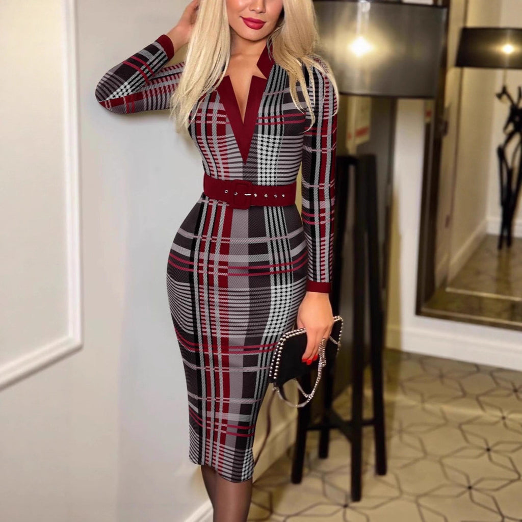 Kariertes Bodycon-Kleid
