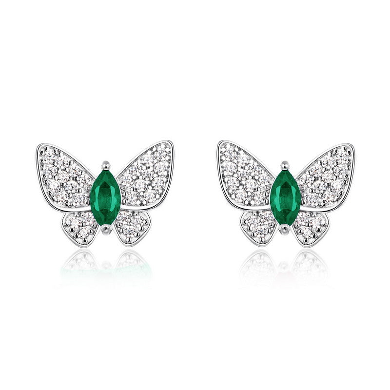 Schmetterling-Ohrstecker «Marquise» · 925 Silber