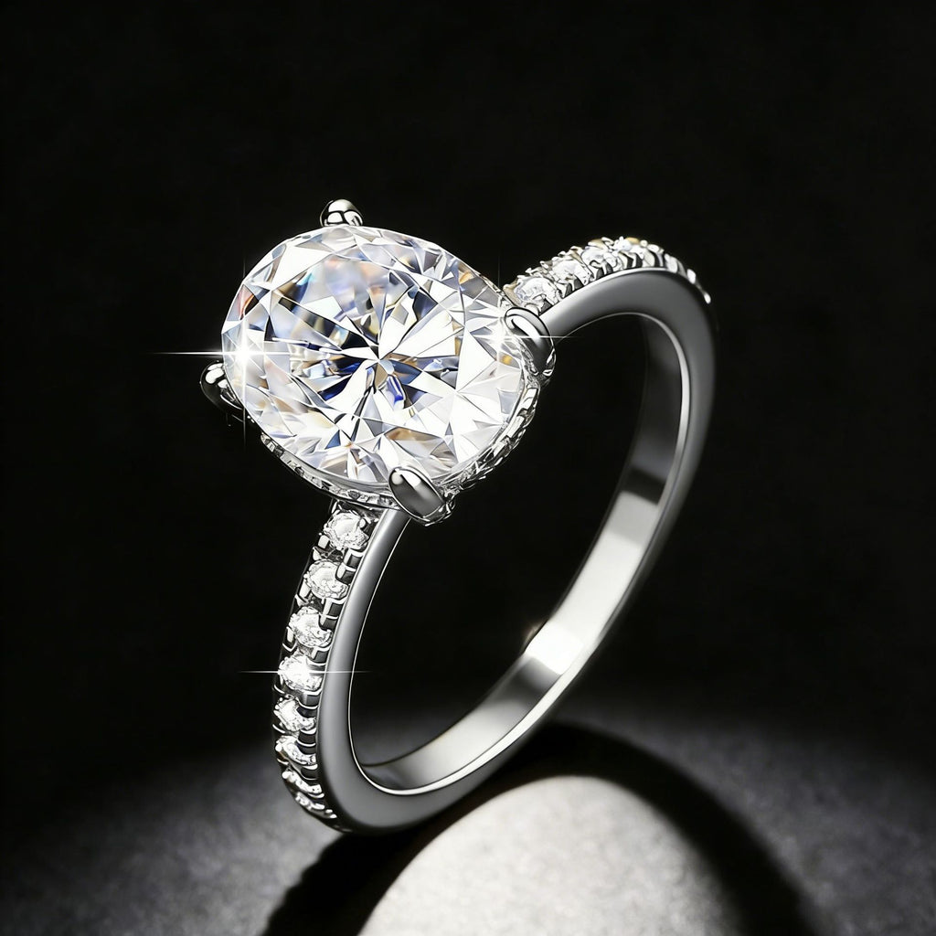 Eleganter Moissanit Ring im «Taubenei»-Design – Bild 7 | LuxeStyle