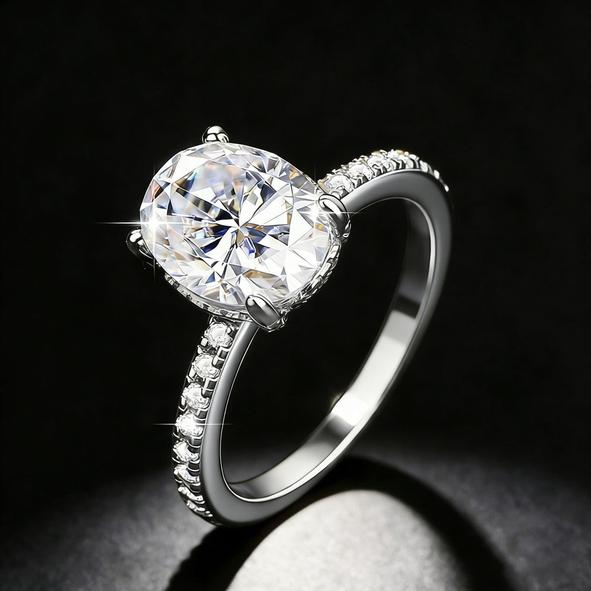 Eleganter Moissanit Ring im «Taubenei»-Design – Bild 7 | LuxeStyle