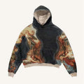 Retro-Hoodie mit Cartoon-Muster
