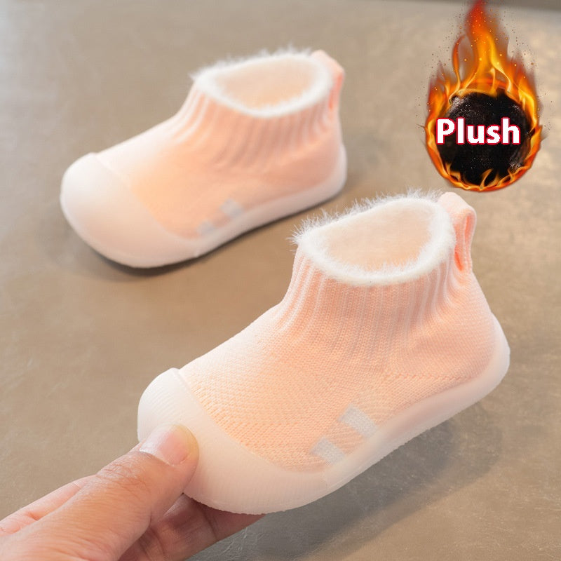 Baby Lauflernschuhe aus Wolle und Baumwolle