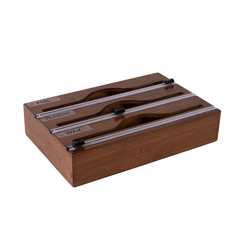 3-in-1 Bambus Dispenser für Folien und Wachspapier