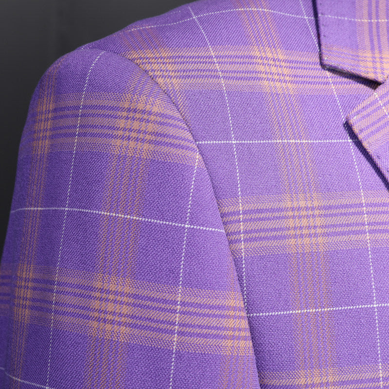 Herren Slim-Fit-Sakko mit Plaidmuster
