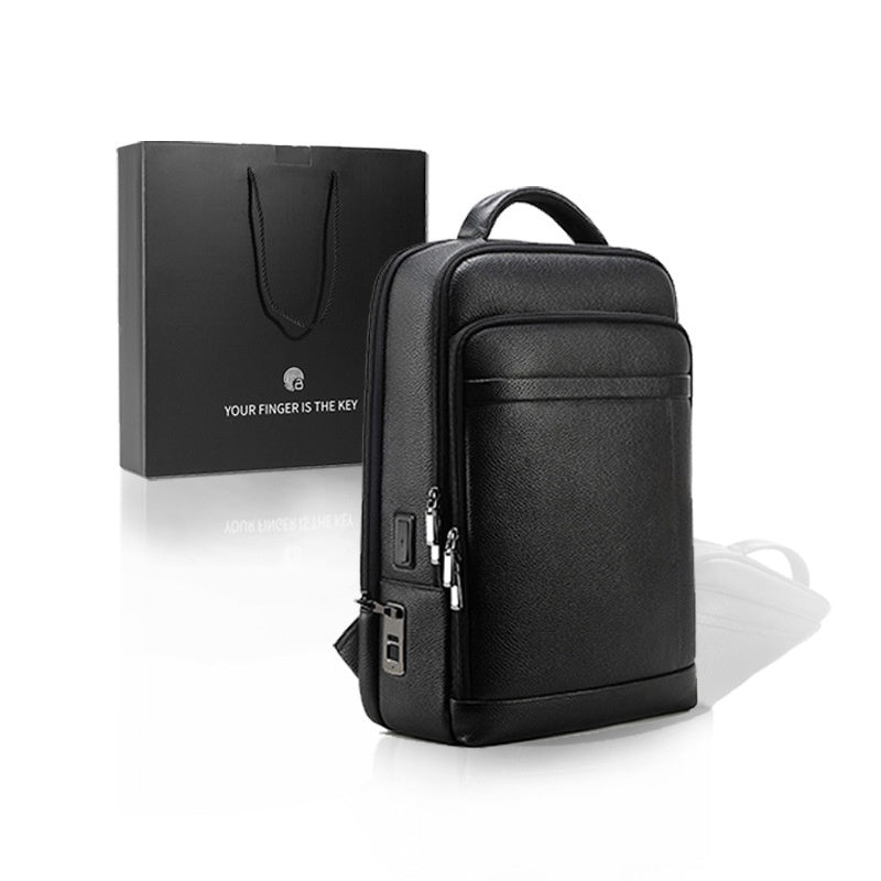 Smart-Fingerprint-Rucksack aus Vollnarbenleder – Bild 6 | LuxeStyle