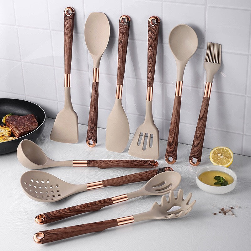 11-teiliges Silikon-Küchenhelfer-Set, Gold