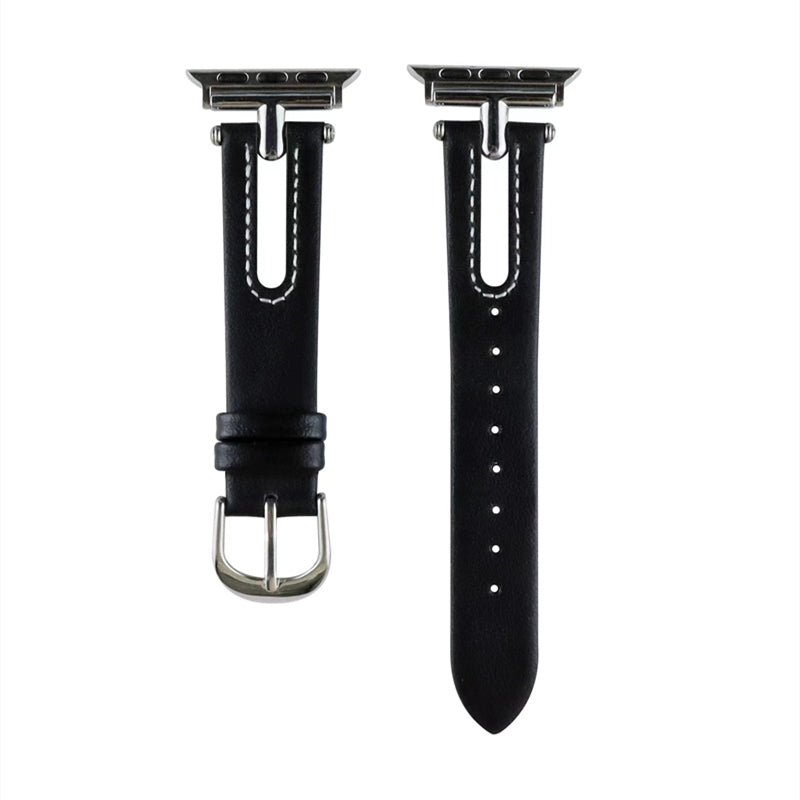 Atmungsaktives Leder-Uhrenarmband in T-Form für Apple Watch – Bild 2 | LuxeStyle