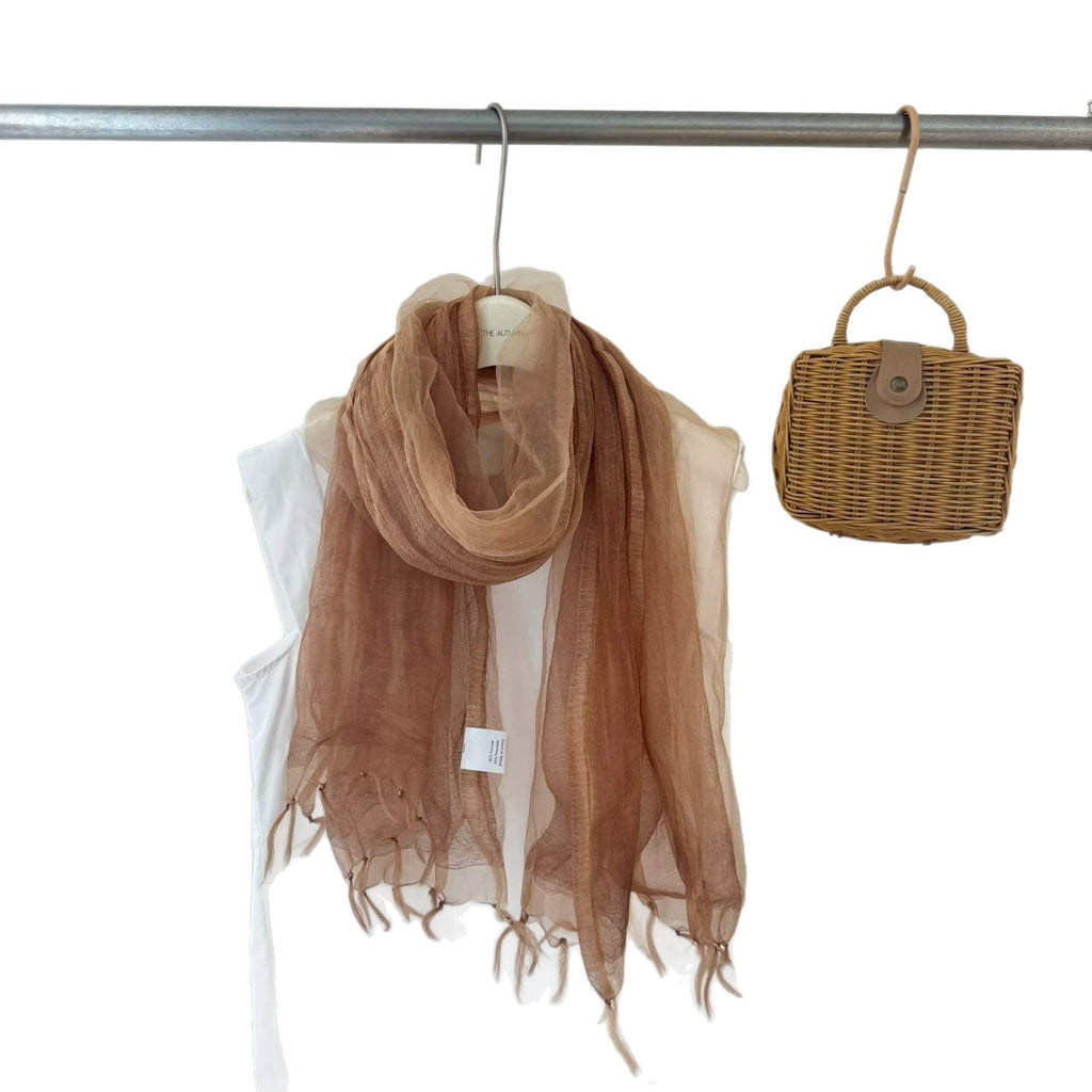 Organza Schal mit Quasten