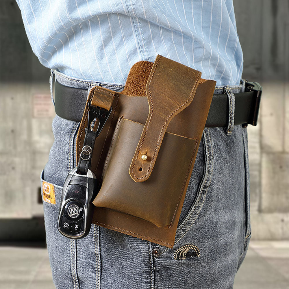 Herren-Gürteltasche aus echtem Vollnarbenleder – Ansicht 3