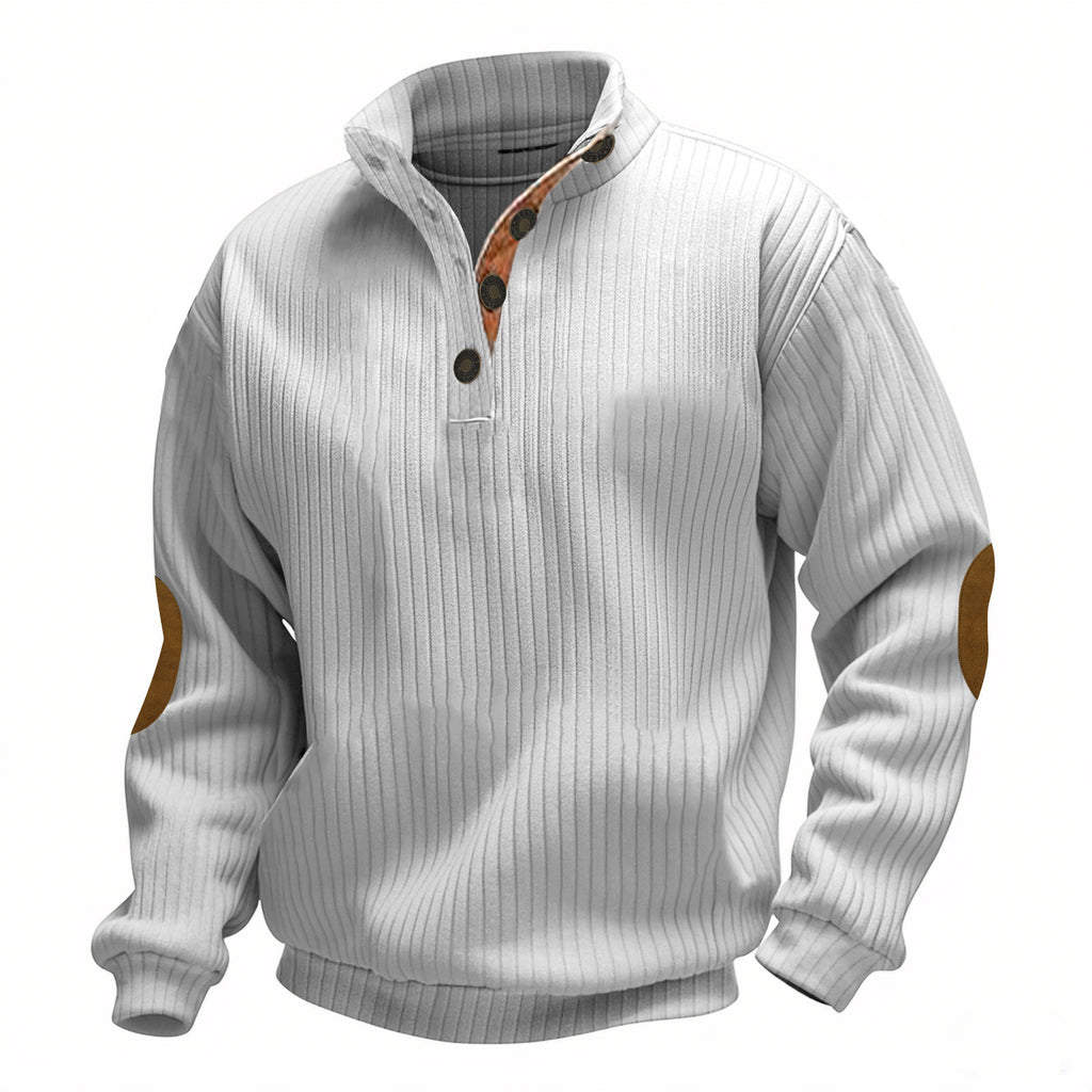 Jacquard Rippstrick Stehkragen Langarmshirt Herren – Bild 4 | LuxeStyle