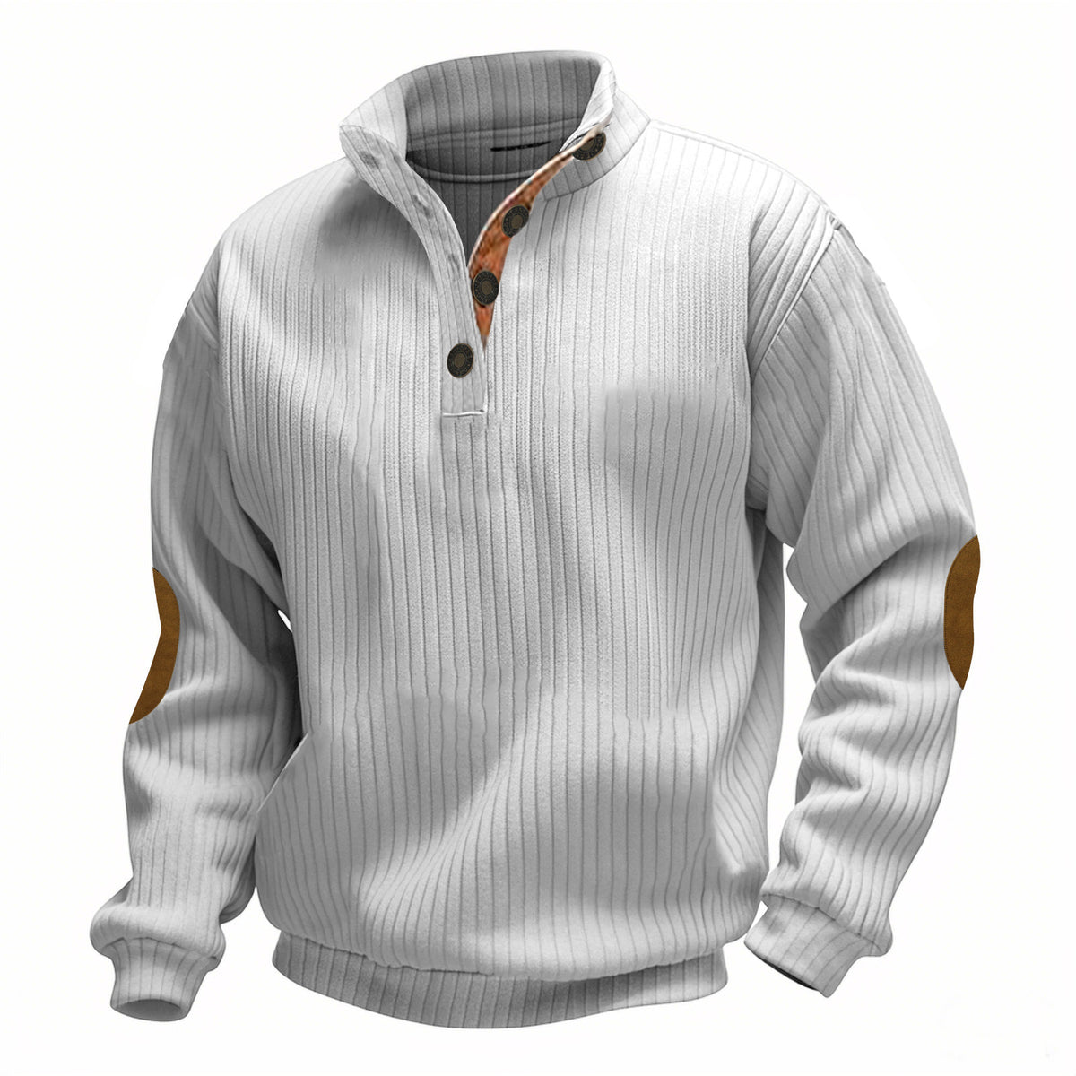 Jacquard Rippstrick Stehkragen Langarmshirt Herren – Bild 4 | LuxeStyle