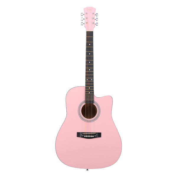 Pink 41-Zoll Dreadnought Akustikgitarre Cutaway