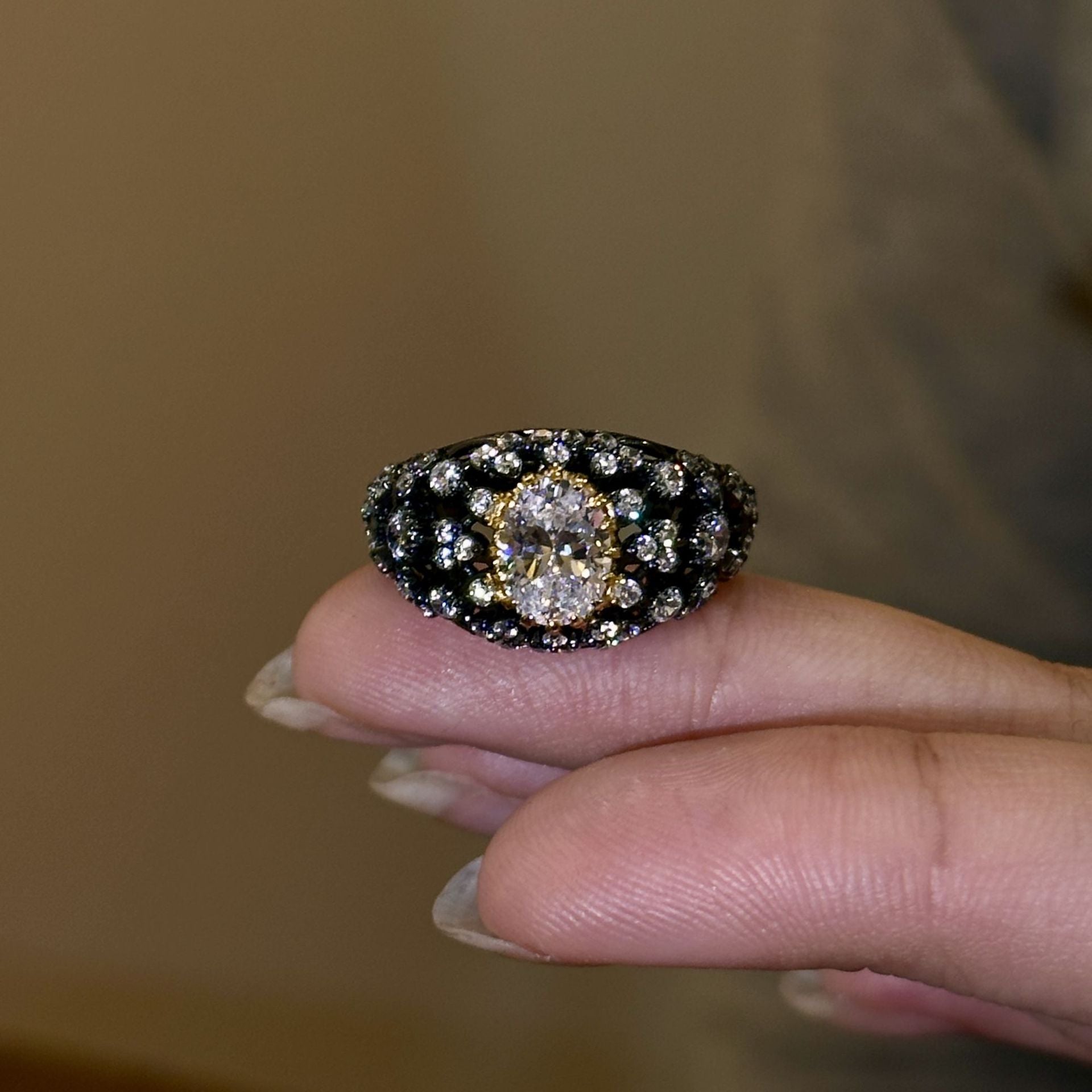 Luxuriöser Diamantring aus S925 Sterlingsilber