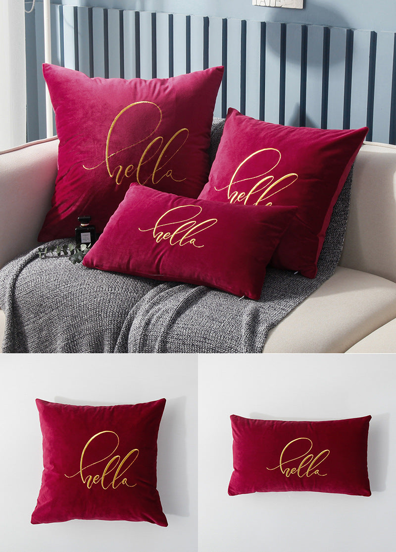 Samtkissen mit Goldfaden-Stickerei – Bild 2 | LuxeStyle