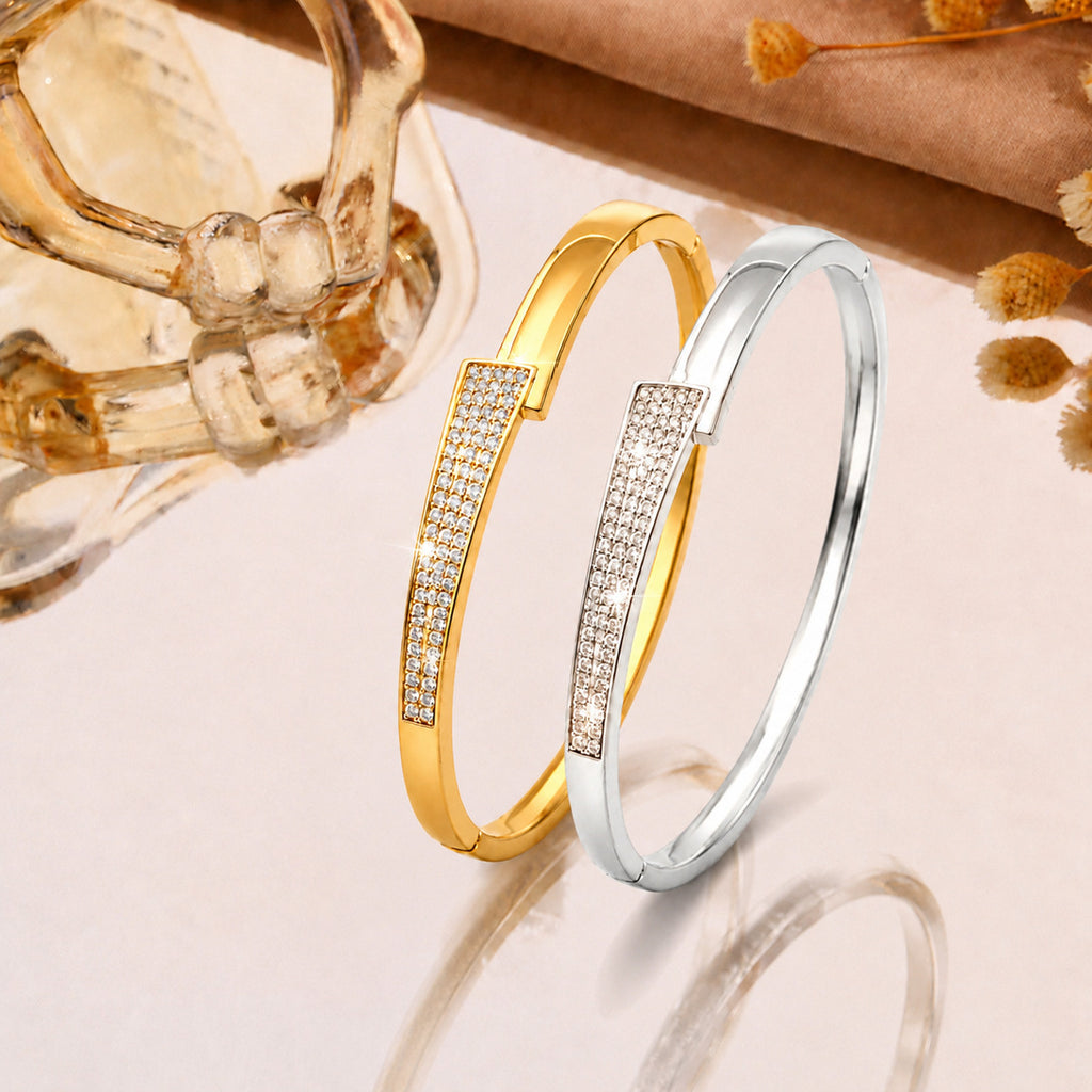 Titan-Stahl Armband mit Zirkonia