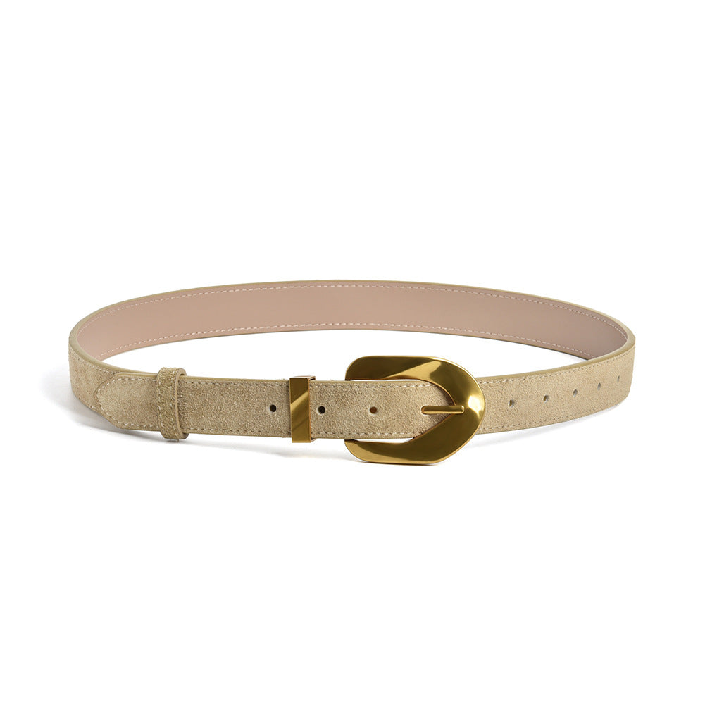 Cowhide-Belt mit Goldschloss | LuxeStyle