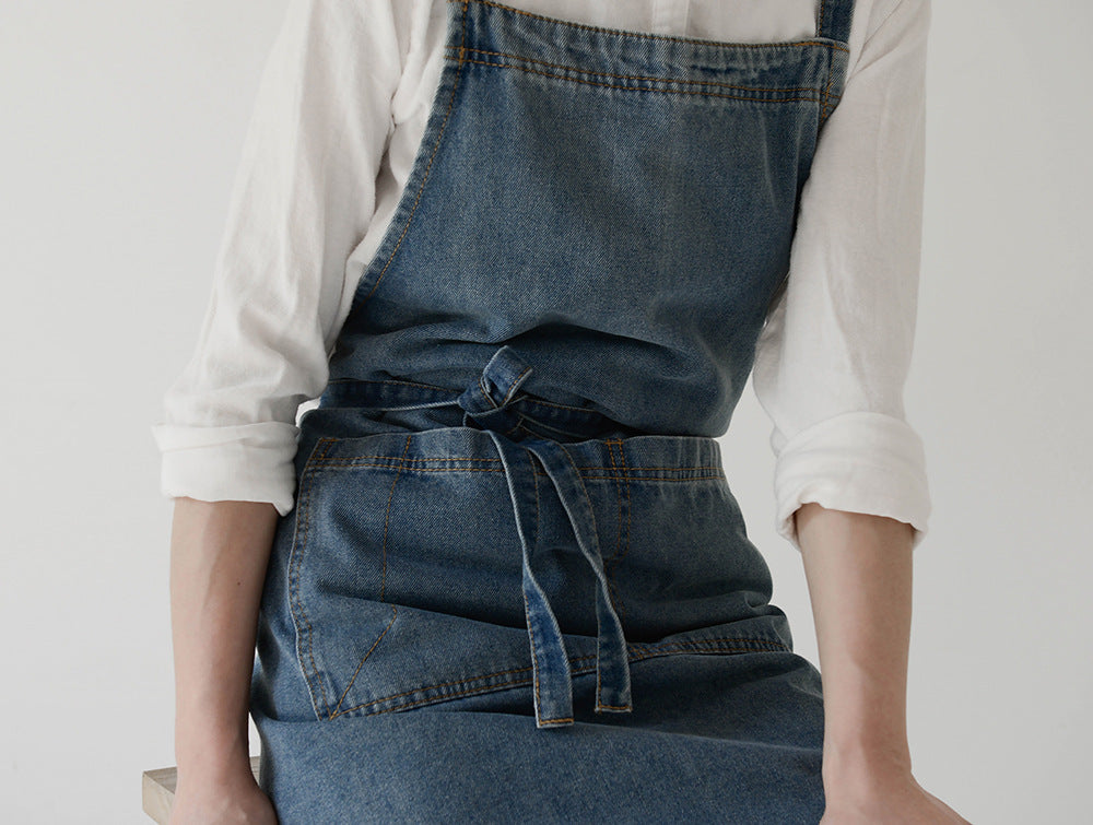Baumwoll-Schürze aus Denim-Canvas – Bild 2 | LuxeStyle