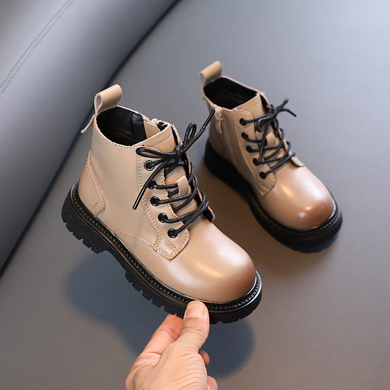 Kinder Leder Worker-Boots mit Schnürung – Bild 4 | LuxeStyle