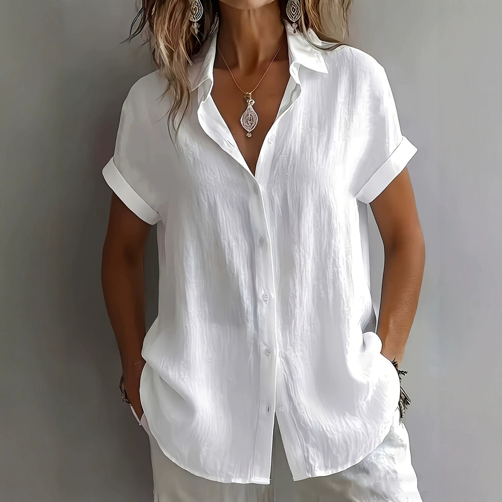 Atmungsaktive Bluse mit Falten-Textur