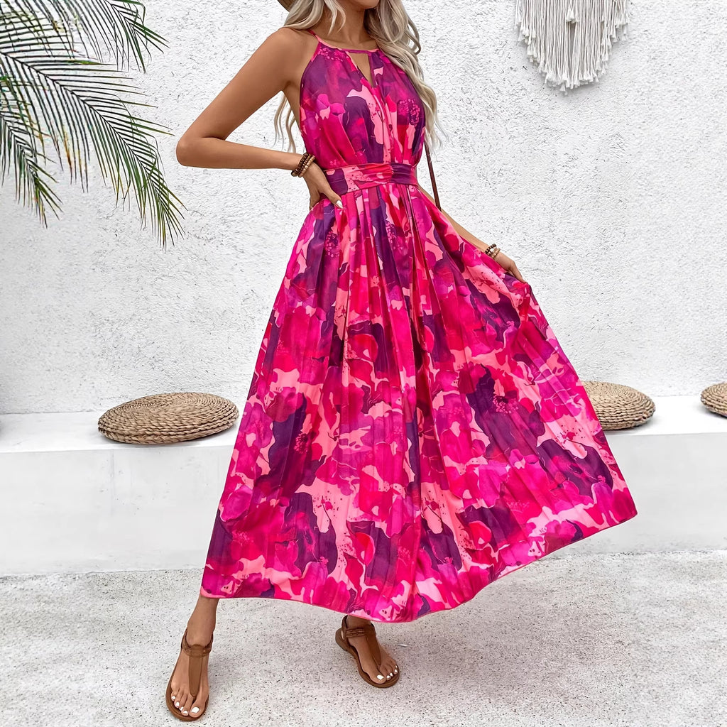 Damen Blumenkleid mit Plissierter Taille – Bild 5 | LuxeStyle