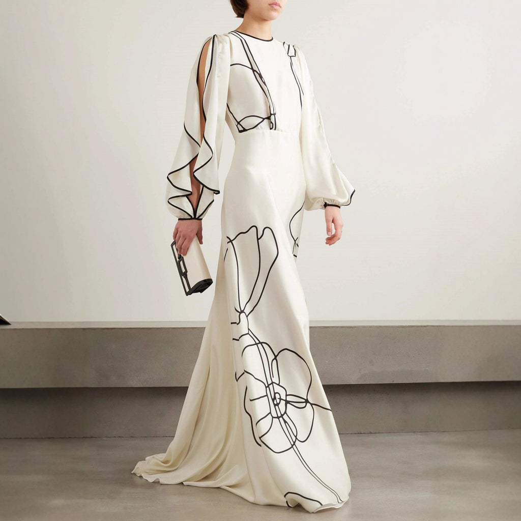 Figurbetontes Kleid mit Schlitzärmel und Taillengürtel – Bild 4 | LuxeStyle