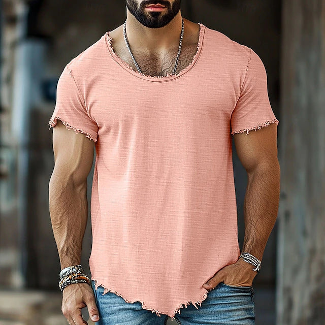 Herren T-Shirt Einfarbig kurzarm