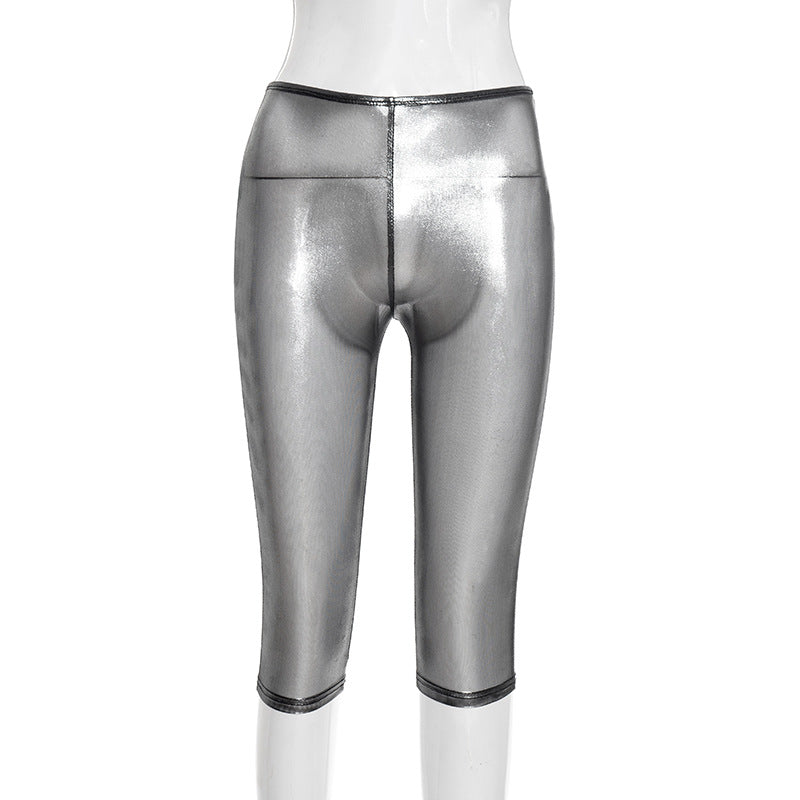 Figurbetonte Capri-Hose mit Patchwork